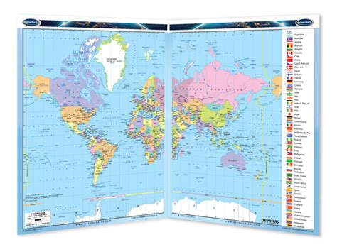BarCharts Inc, World and U.S. Map Laminated Quick Study Guide, 8.5 x 11