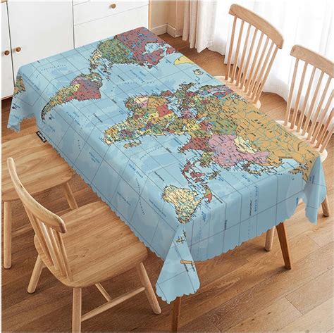 World Map Table Cloth