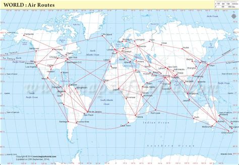 Buy Map of Major Air Route of World