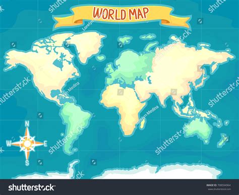 Globe Four Cardinal Directions Elements This Stock Illustration