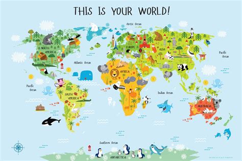 World Map for Kids HD Wallpaper Background Image 2400x1800 ID