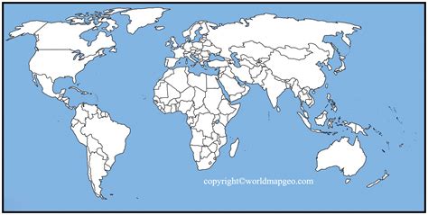 Political Map World World Map Outline Gray World Map Countries Stock