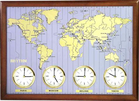 World time zones map world clock for travellers.