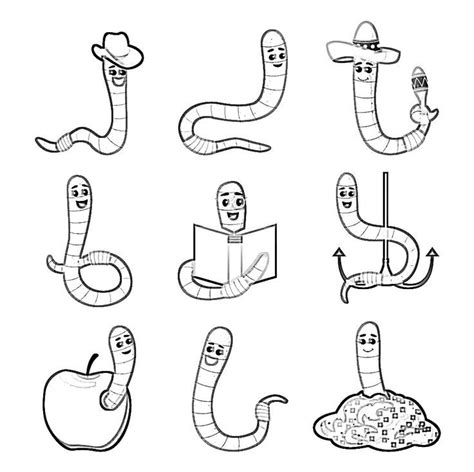 Worm Coloring Page