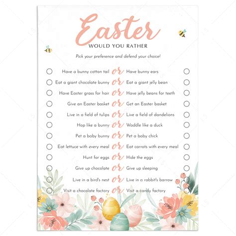 Would You Rather Easter Questions