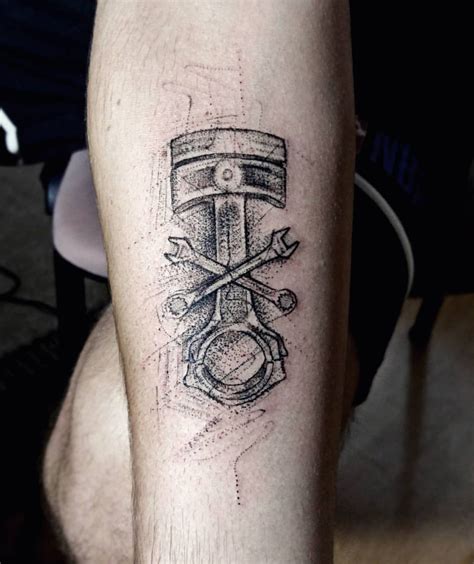 Wrench And Piston Tattoo