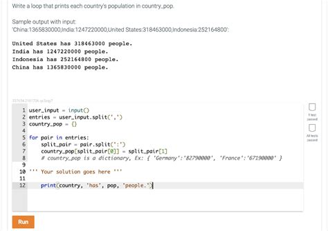 Write A Loop That Prints Each Country'S Population In Country_pop.