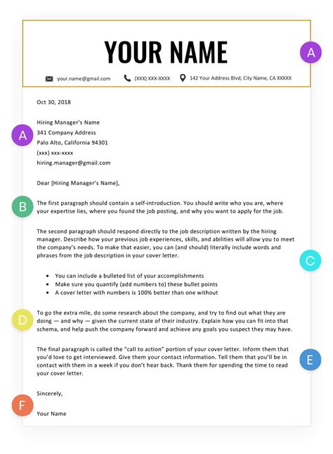 Example cover letter for job experience print employment letters