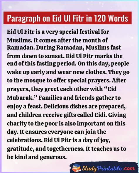 Write A Paragraph On Eid Ul Fitr