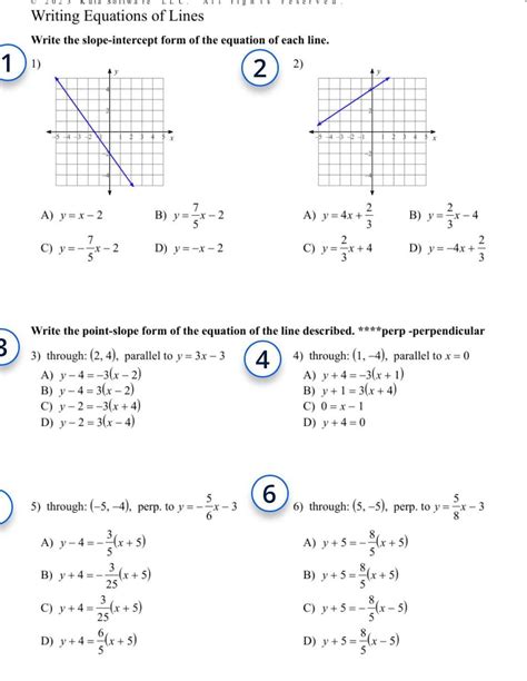 Write The Equation Of The Line Worksheet
