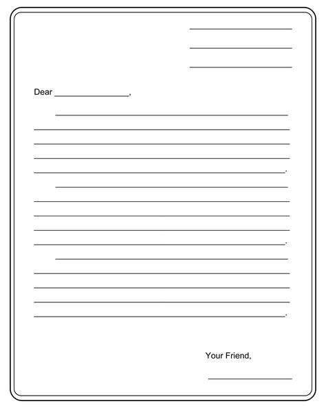 Writing Letter Template Printable