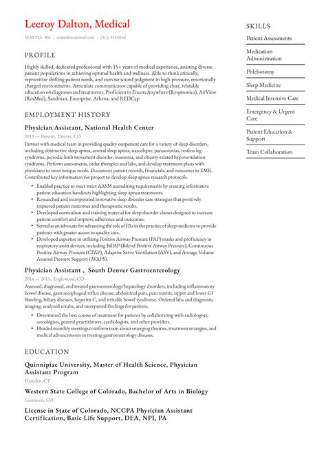 Writing A Resume For Medical