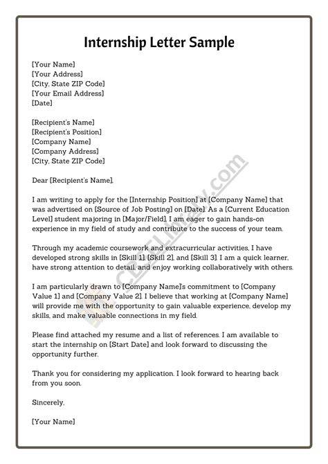 Writing Samples For Internships