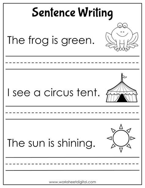 Writing Sentences Kindergarten Worksheets - Great Research