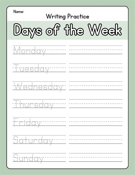 Writing Worksheet For 1St Grade