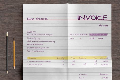 Written Invoice Template