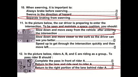 Written Motorcycle Knowledge Test