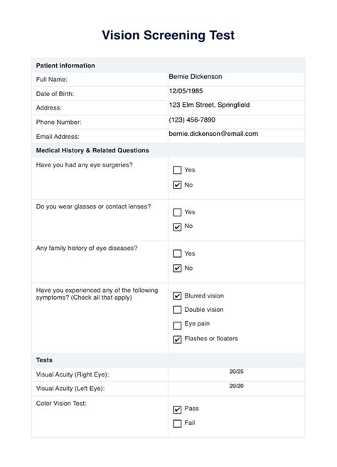 Written Test and Vision Screening