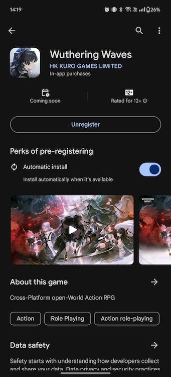 Wuthering Waves Pre-Registration on iOS and Android