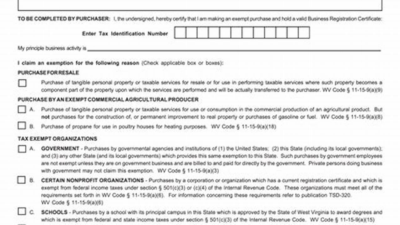 Wv Tax Exempt Form 2024
