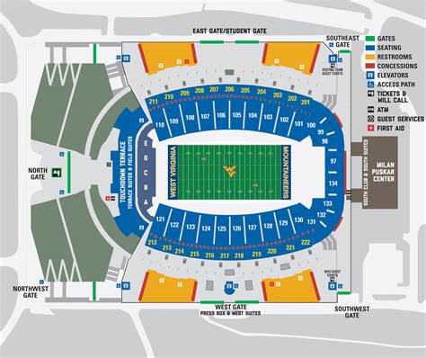 Wvu Football Stadium Chart