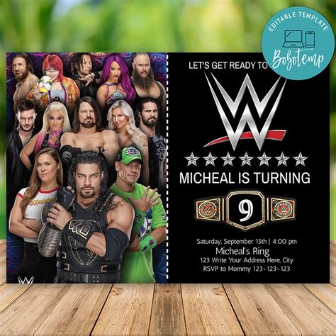 Wwe Invitations Templates Free