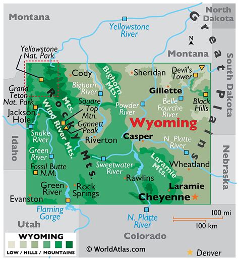 Wyoming On The Map Of United States