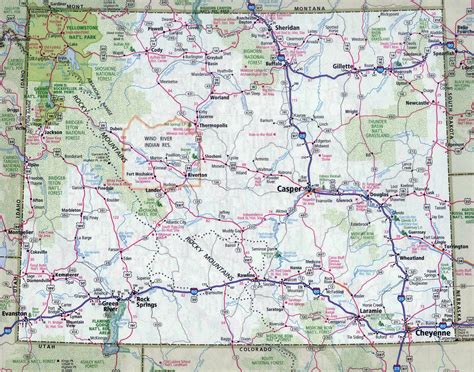 Wyoming State Map Cities