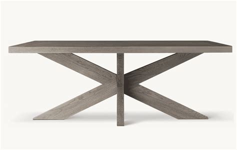 X Base Rectangular Dining Table