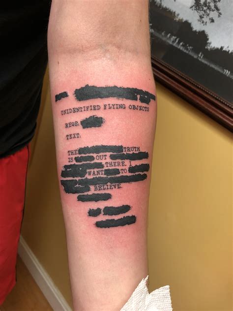 Image result for xfiles tattoo Tattoos, Literary tattoo