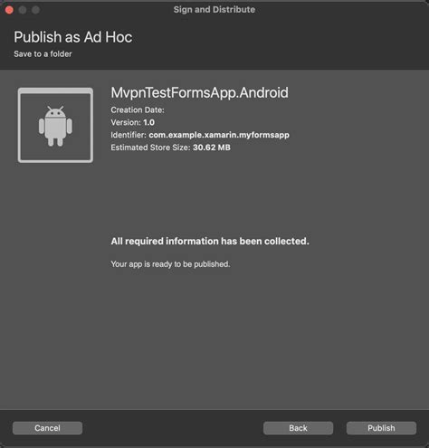 Xamarin Forms Publish App