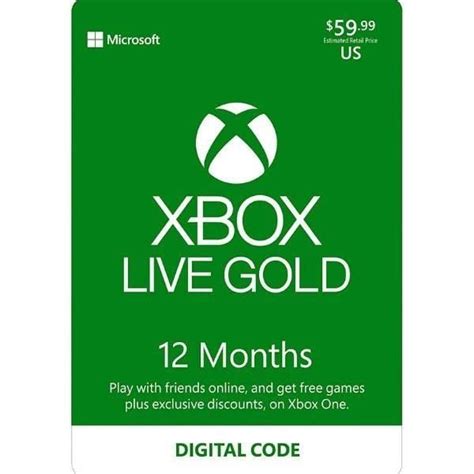 Xbox Live Gold 12-month membership digital code