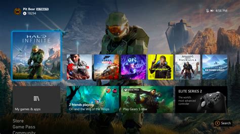 Xbox Series X user interface
