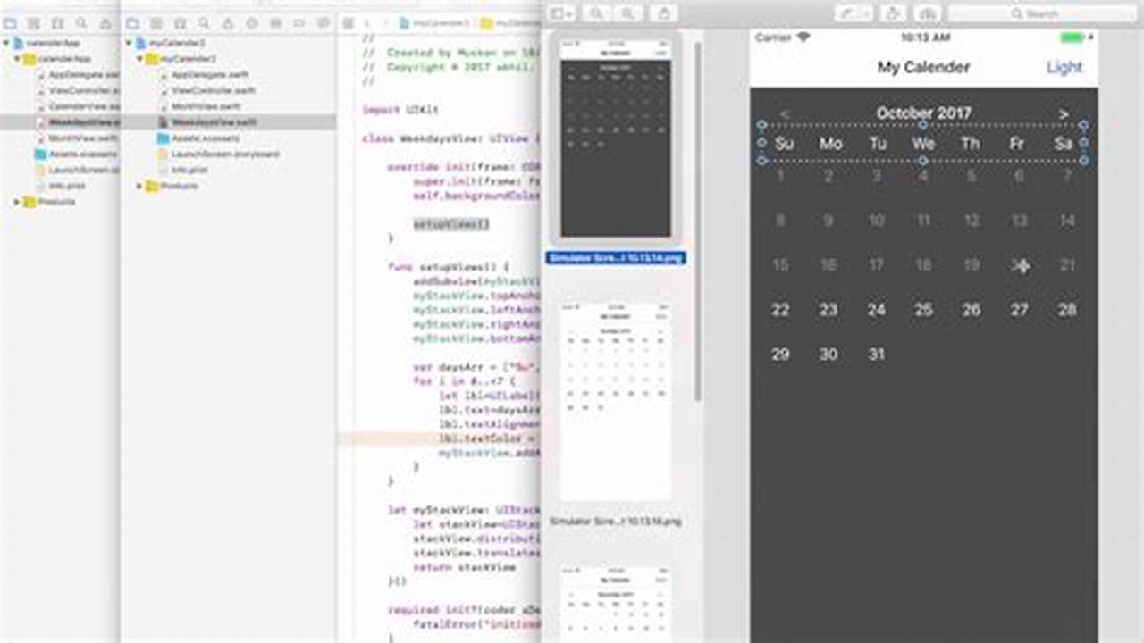 Xcode Calendar View