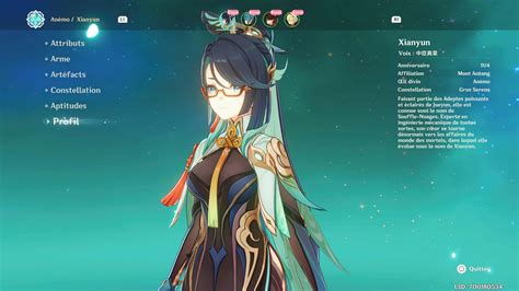 Xianyun Main and Sub-Stats Priority