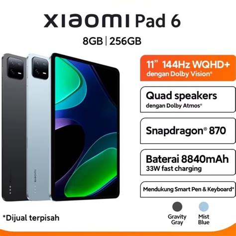 Xiaomi Pad 6 (8GB 256GB) Garansi Resmi