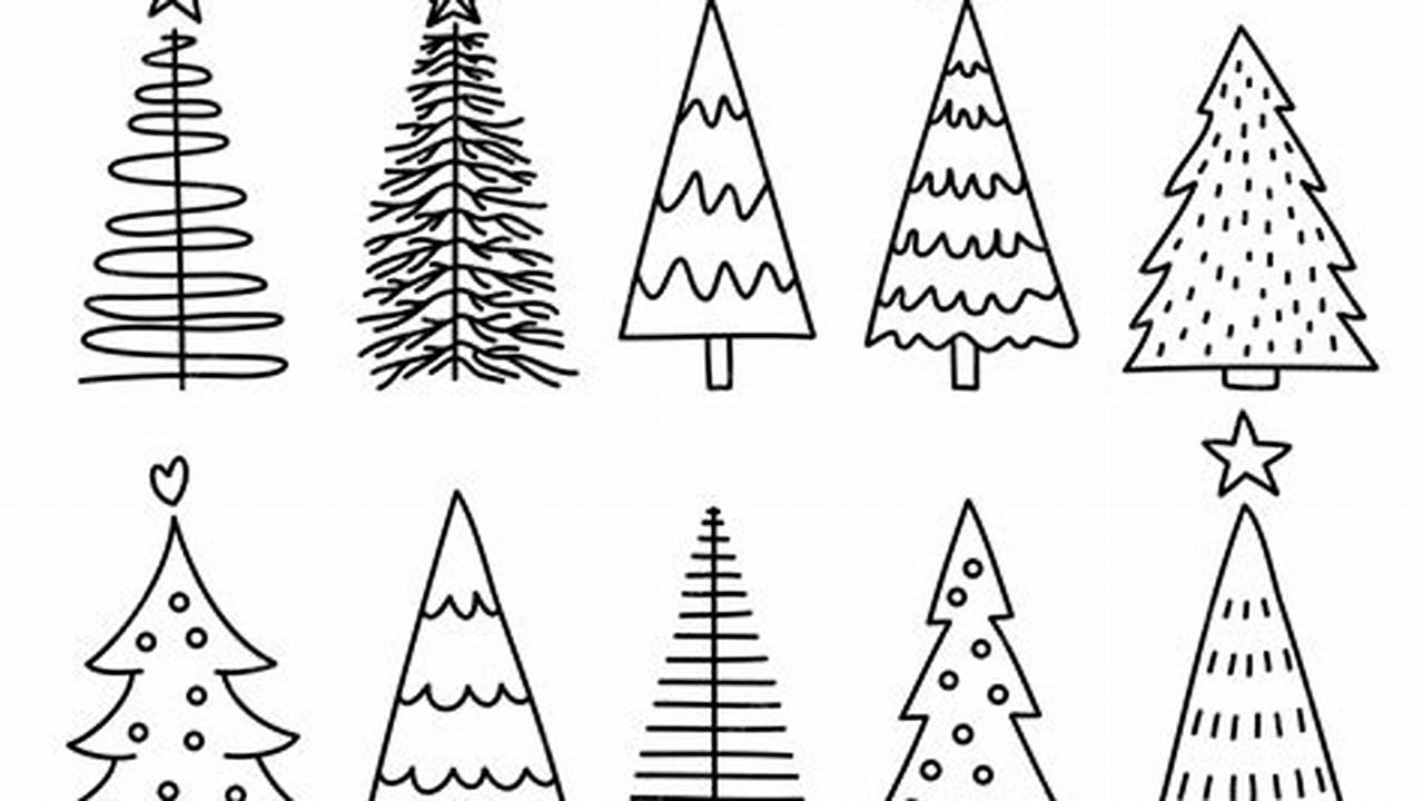 Xmas Tree Line Drawing