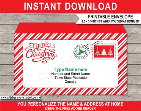 Xmas Envelope Template