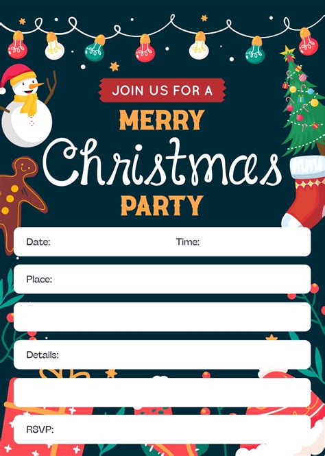 Xmas Invitation Template Free