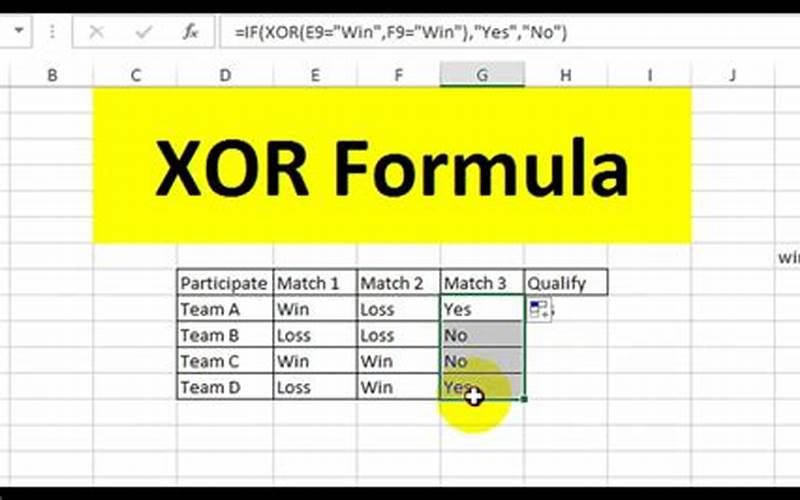 Xor Function Excel