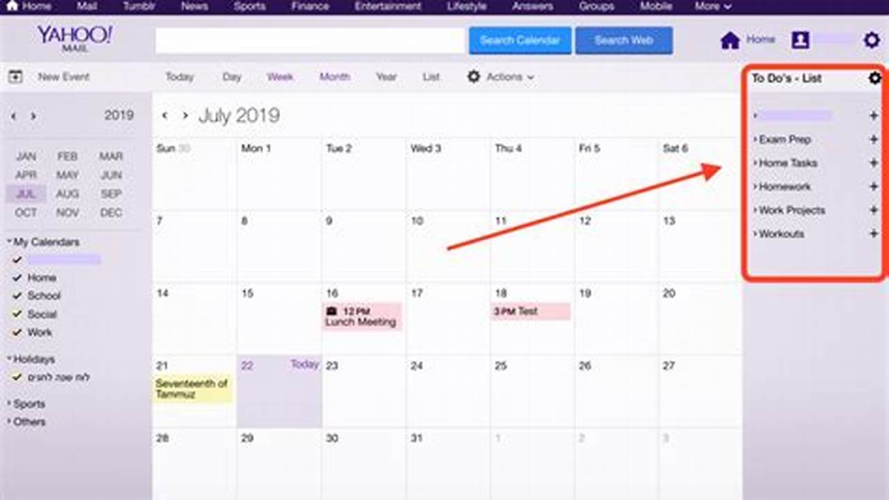 Yahoo Calendar Android App