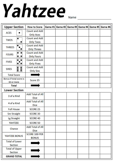 FREE 6+ Yahtzee Score Sheets Templates in Google Docs Google Sheets