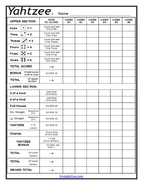 28 Printable Yahtzee Score Sheets & Cards (101 FREE) ᐅ TemplateLab