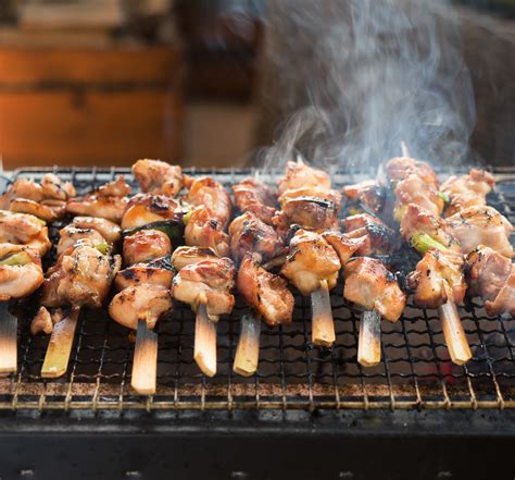 Yakitori grilling
