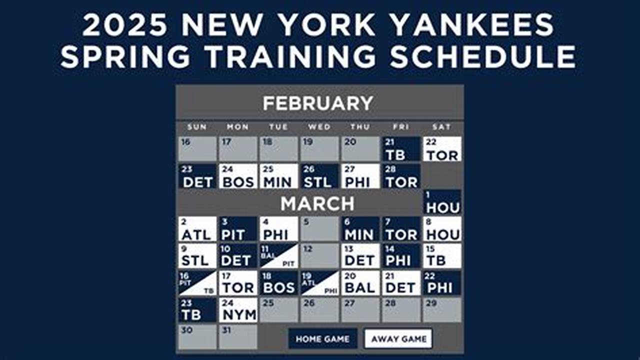 Yankee Spring Training Schedule 2024 Printable Pdf