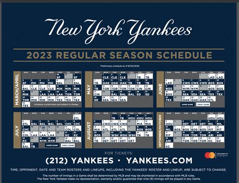New York Yankees 2023 Schedule Printable Schedule 2023