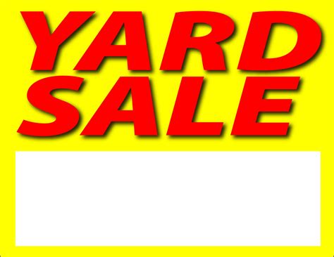 Yard Sale Signs Printable
