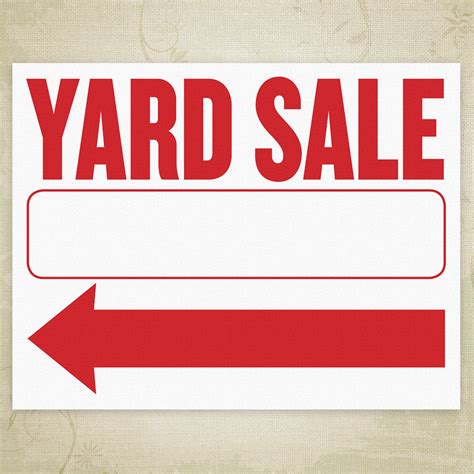 Yard Sale Sign Printable