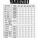 Yardzee Score Card Printable