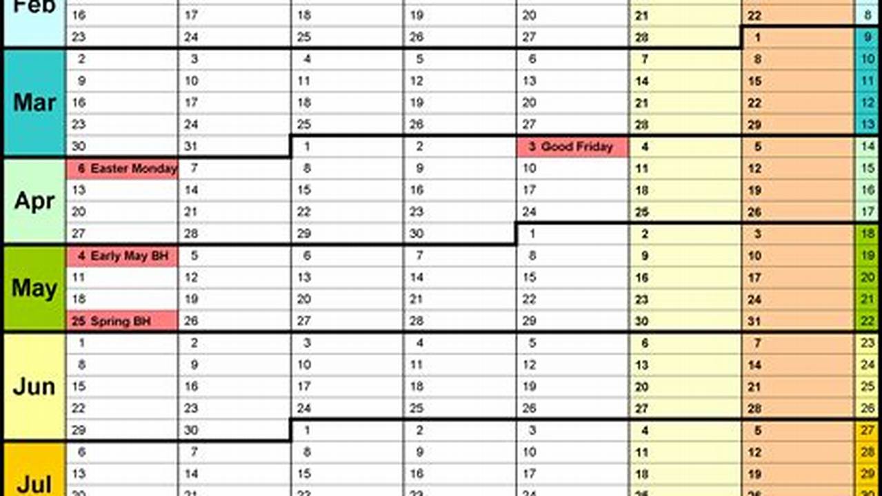 Free Printable Year Schedule Template Excel